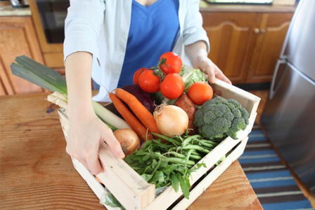 Woman with produce