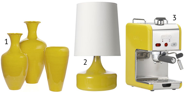 Yellow decor --functional pieces