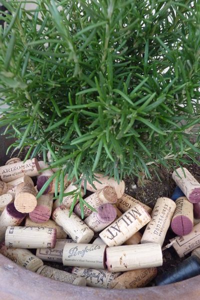 Wine cork mulch