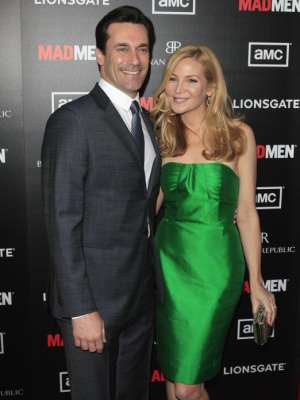 Jon Hamm and Jennifer Westfeldt at Mad Men Season 5 premiere