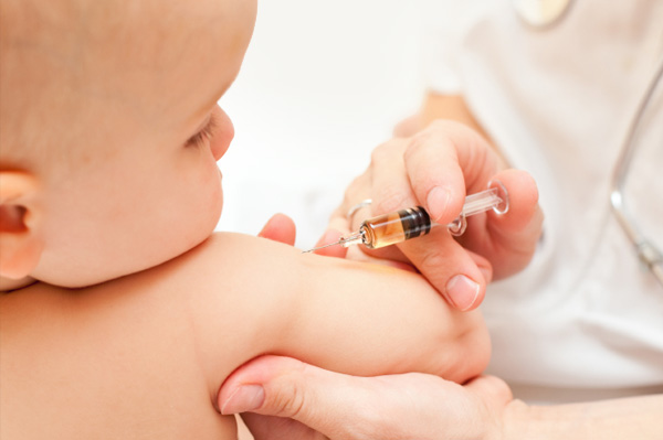 baby getting vaccine