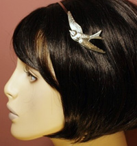 etro silver swallow headband