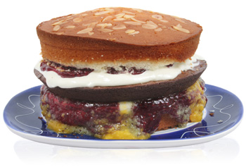 Juicy hamburger cake