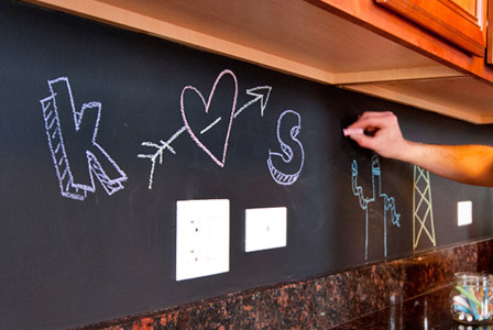 Chalkboard backsplash