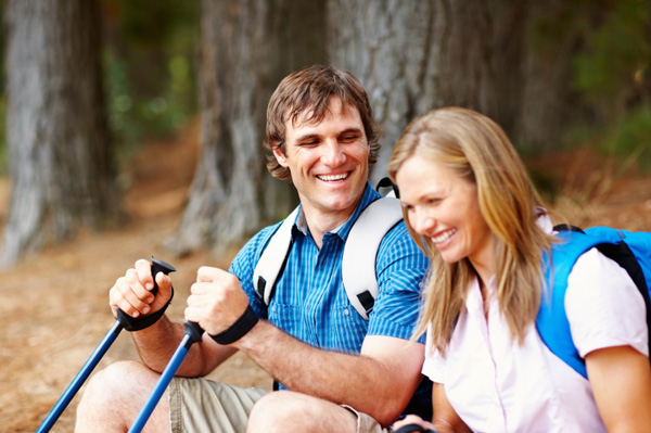 couple on a hike together