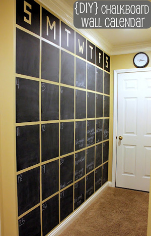 DIY Chalkboard wall calendar
