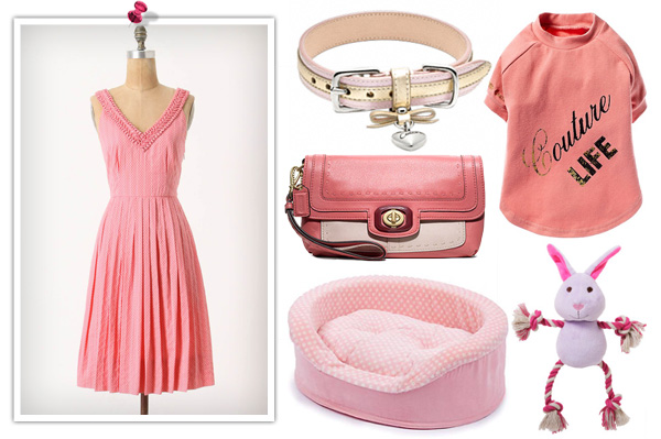 Dog and human pink fashions
