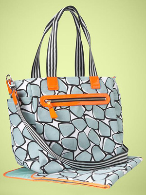 DVF (heart) babyGap Printed Diaper Bag and Changing Pad in Island Blue ($120)