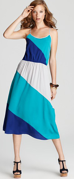 colorblock midi dress