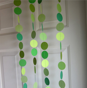 green paper garland