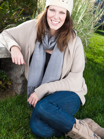 Woman wearing jeans in fall
