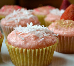 Champagne coconut cupcakes