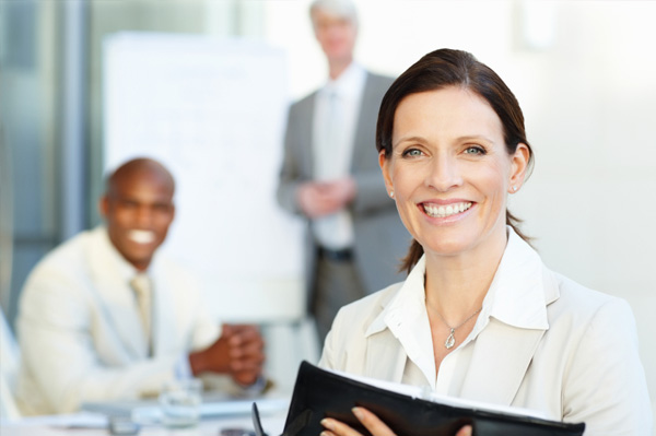 Happy business woman