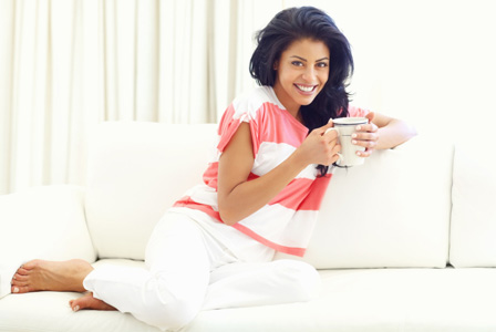 Woman drinking coffee