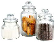 Home basics 3-piece glass jar set