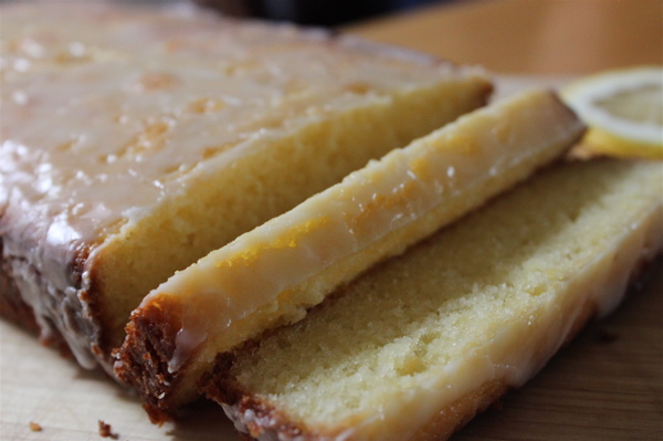 Glazed lemon pound cake