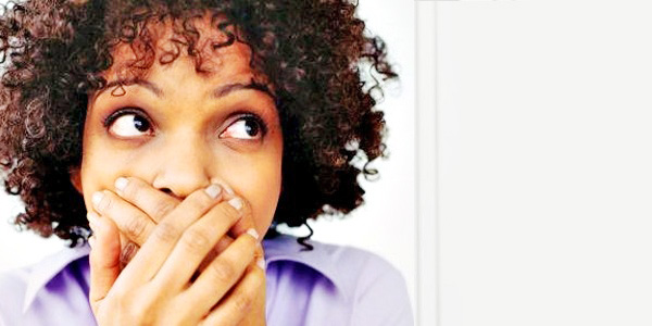 Embarassed woman