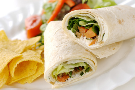 Vegetable hummus wrap