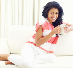 Woman drinking coffee