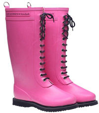 Pink rain boots