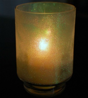 Glittered candle holder