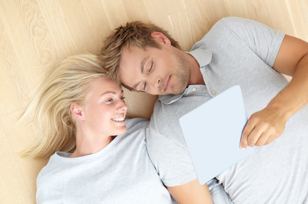 Romantic couple on iPad