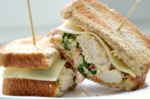 Rosemary chicken salad sandwich