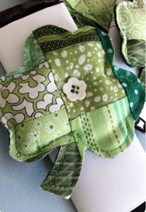 Scrappy fabric shamrock