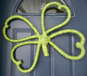 Pool noodle shamrock wreath