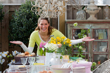 Woman hosting Easter