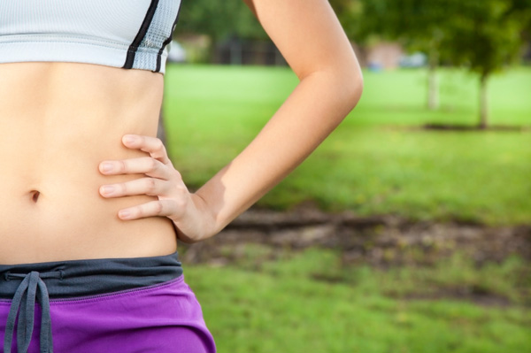 Woman with flat abs
