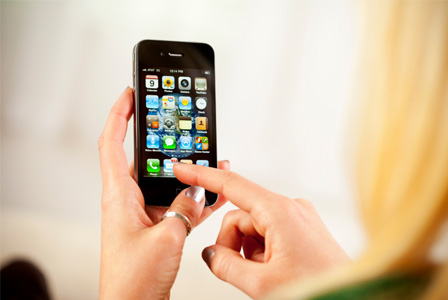 Woman with iPhone