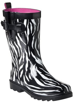 Zebra rain boots