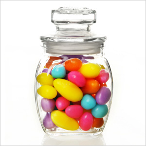 Jelly beans in jar