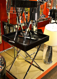 Function meets style in these croc embossed tables.