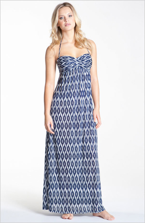 s Robin Piccone Ikat Print Strapless Cover-Up Dress