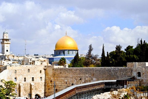 Dome of the Rock and Western Wall in Jerusalem, Israel