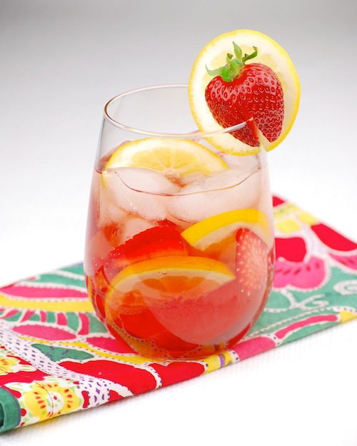 Rose sangria cocktail