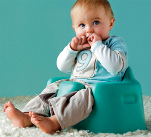 Baby in a bumbo seat