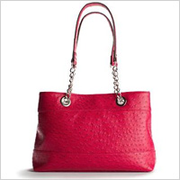 pink faux leather tote 