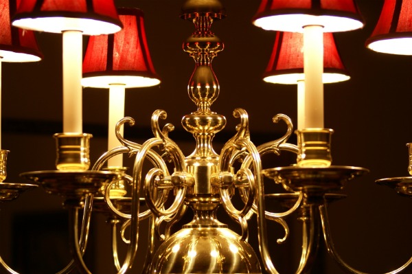 Brass chandelier