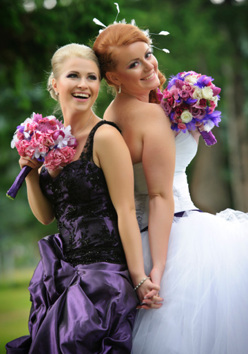 Bride and maid of honor