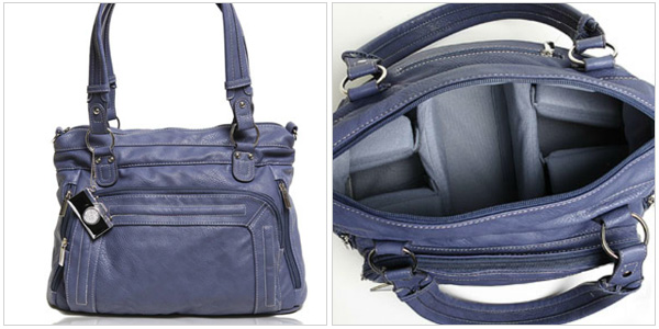 Ginger camera bag in sapphire, epiphaniebags.com, $165