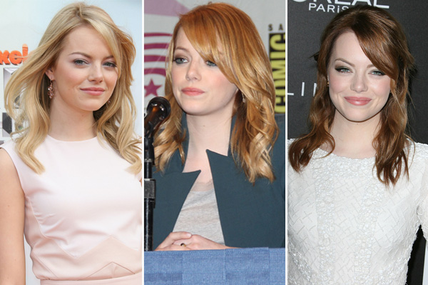 Emma Stone's hair colors throughout the years