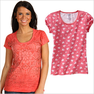 Coral print tees