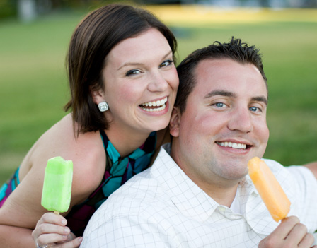 Couple having ice pops