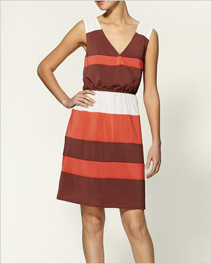 striped color block frock