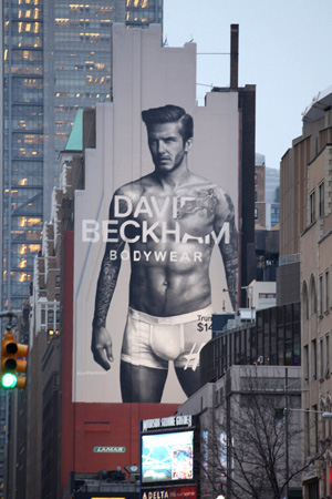 David Beckham billboard in NYC