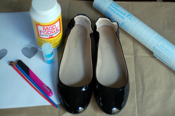 DIY Glitter flats -- supplies