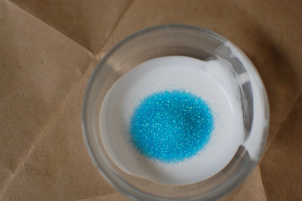 DIY Glitter flats -- mix glitter with mod podge